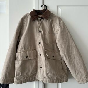 Mango DENIM BARN JACKET WITH CONTRASTING COLLAR